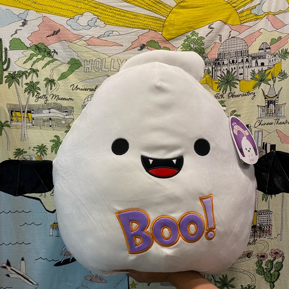 Kellytoy Halloween White Boo Ghost Plush and Pirate Pumpkin Plush